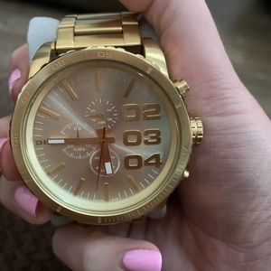Mens gold diesel watch